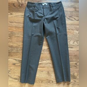 Grey Pinstriped Slim Cropped Trouser